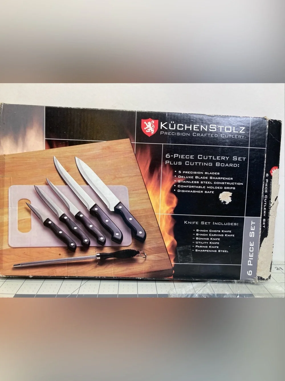 Kuchenstolz 6 Piece Chef's Knife Set W/ Sharpener Made In Germany New